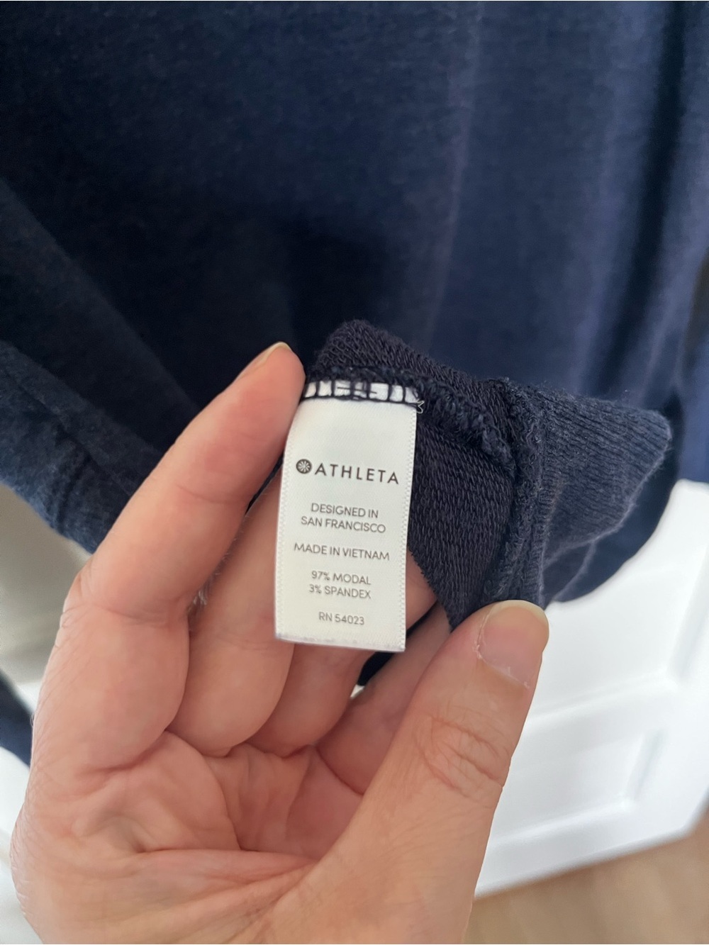 Athleta Tops - Athleta Criss Cross Sweatshirt - Navy Blue - Medium - Picture 8 of 8